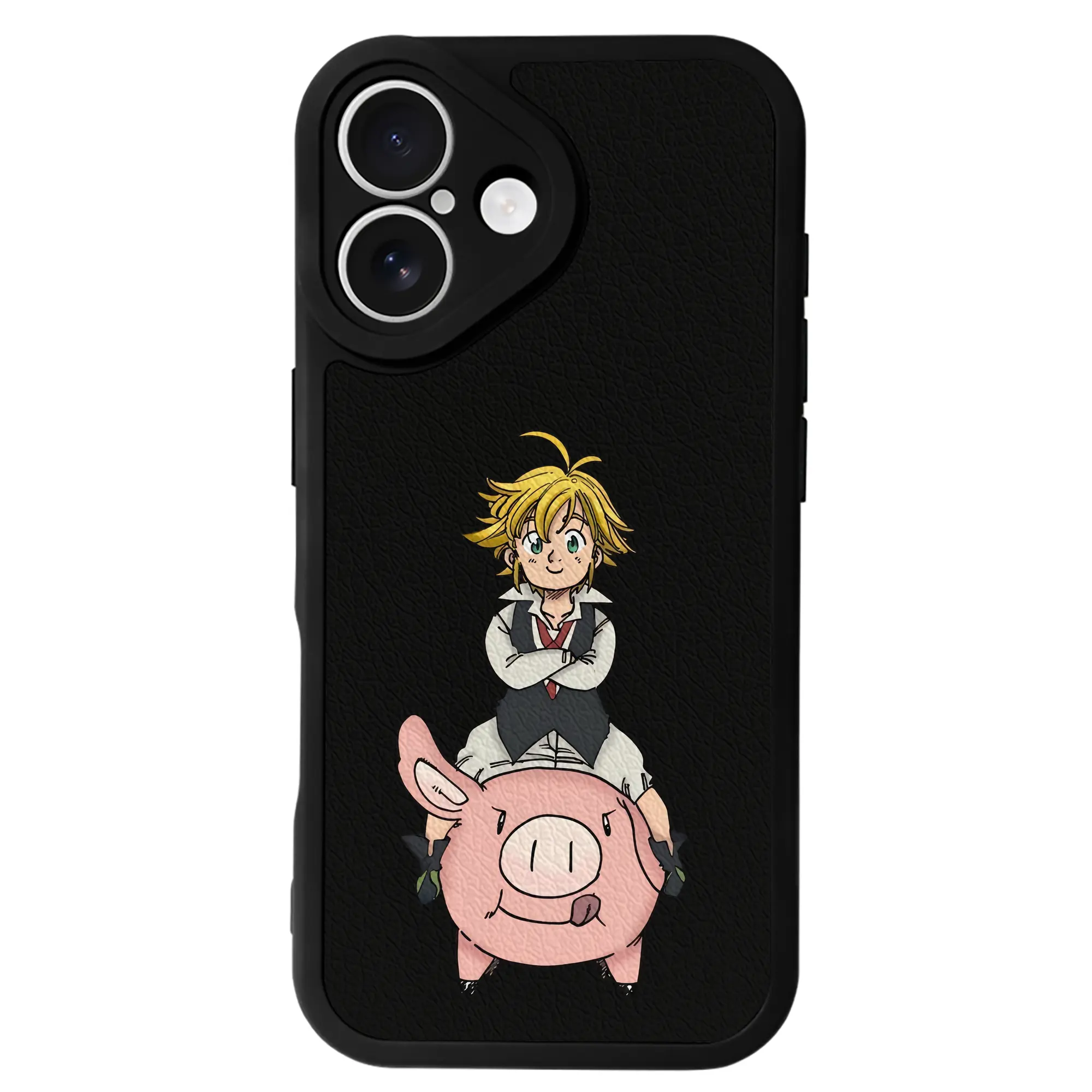 七つの大罪 グッズ メリオダス - IPhone 16シリーズ対応 ・ シリコンスマホケース ・ レザー調 ・ 高精度フィット ・ 耐衝撃 ・ ワイヤレス充電対応 ・ 精密カット